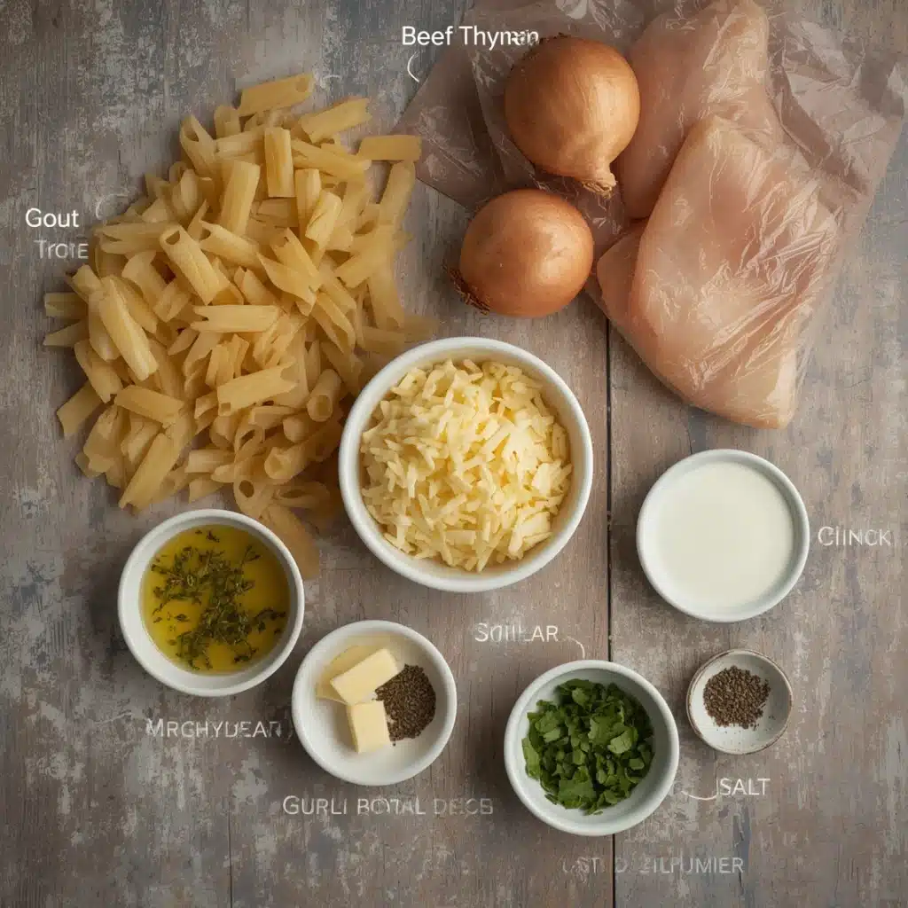 30 minute french onion chicken orzo casserole