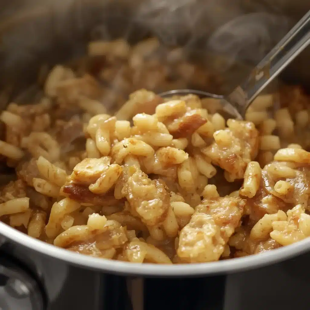 30 minute french onion chicken orzo casserole