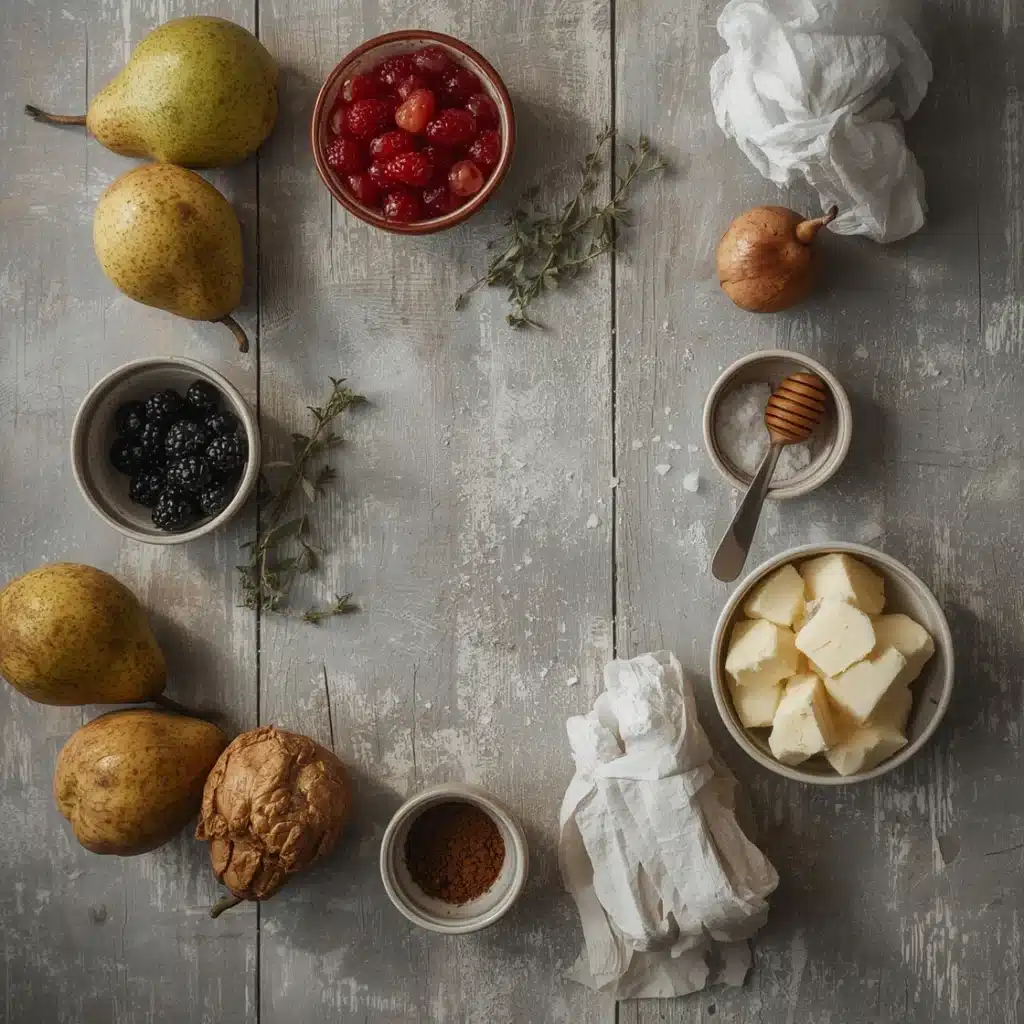 baked pears with berries honey and blue cheese