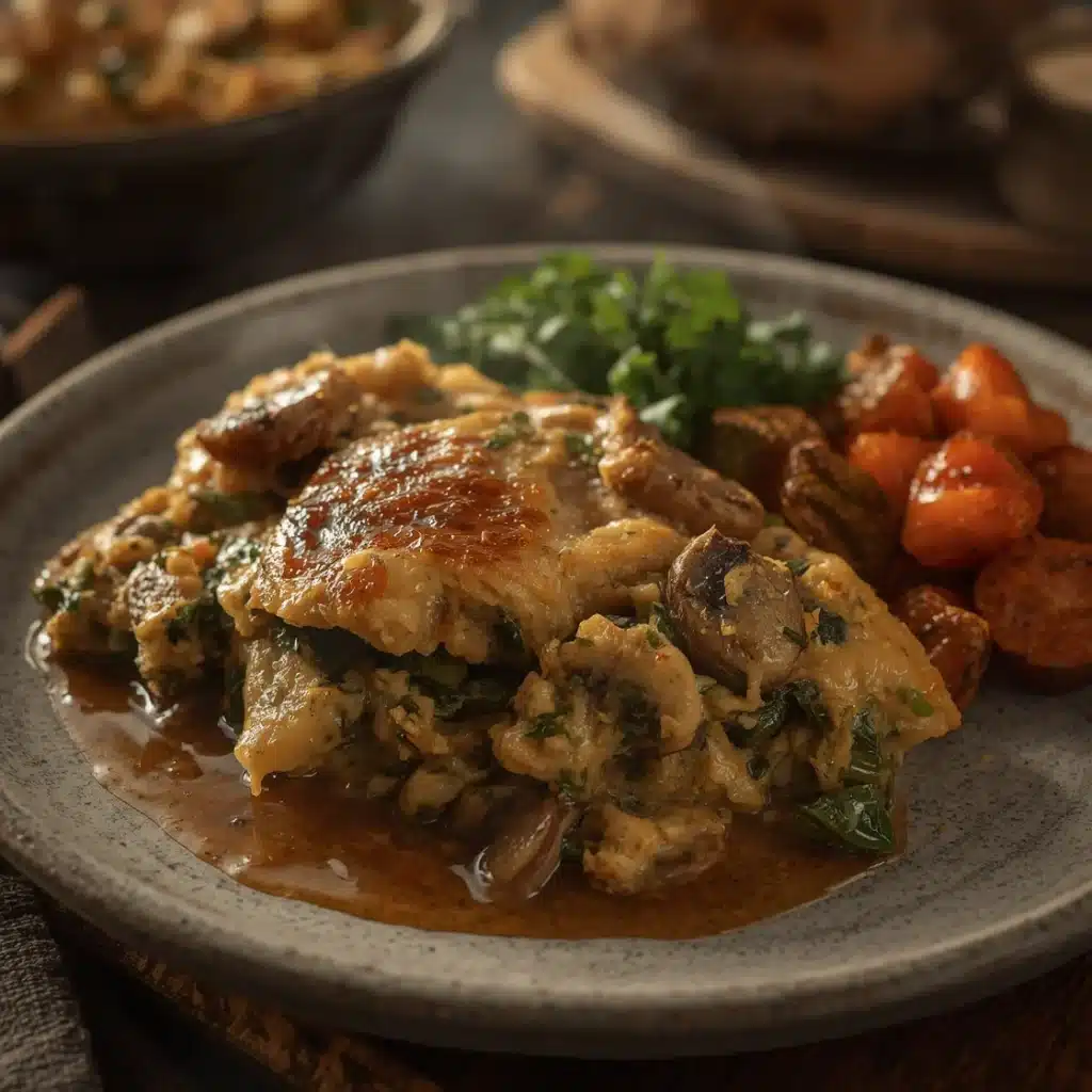 chicken spinach and mushroom low carb casserole
