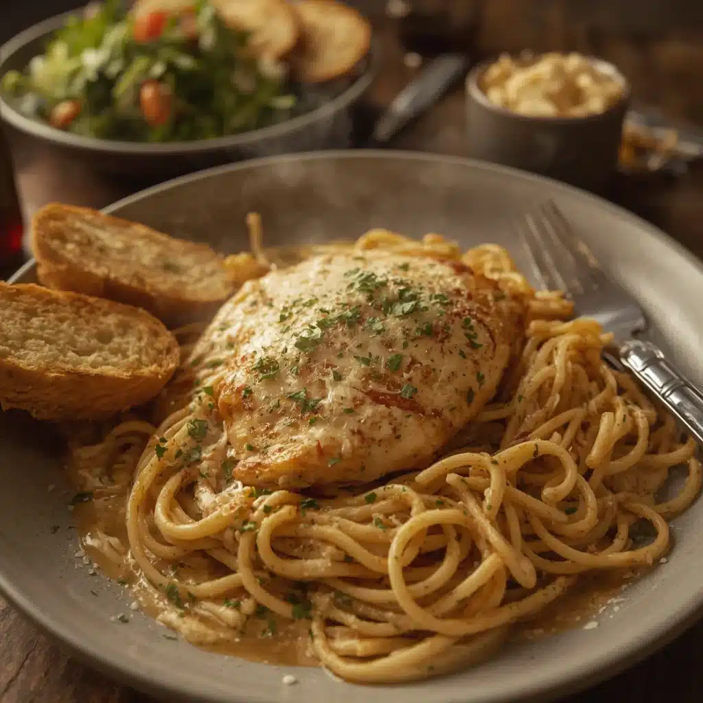 creamy garlic parmesan chicken spaghetti