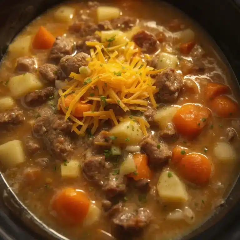 crockpot creamy potato hamburger soup easy recipe