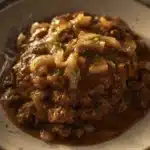 hamburger steak with onion gravy