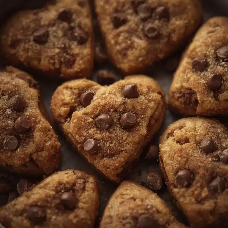 heart shaped chocolate chip cookies