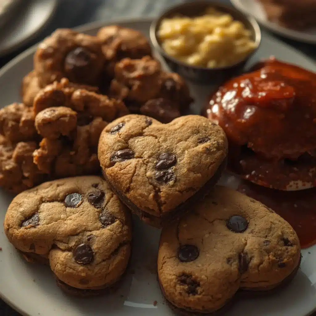 heart shaped chocolate chip cookies