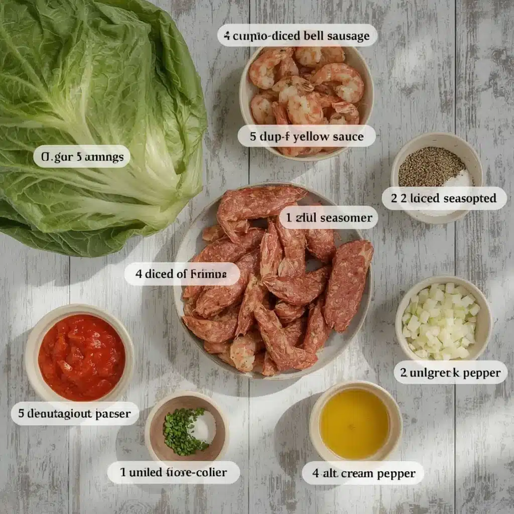 keto cajun shrimp and sausage stuffed cabbage