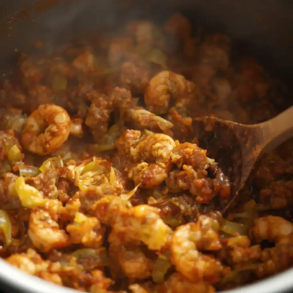 keto cajun shrimp and sausage stuffed cabbage