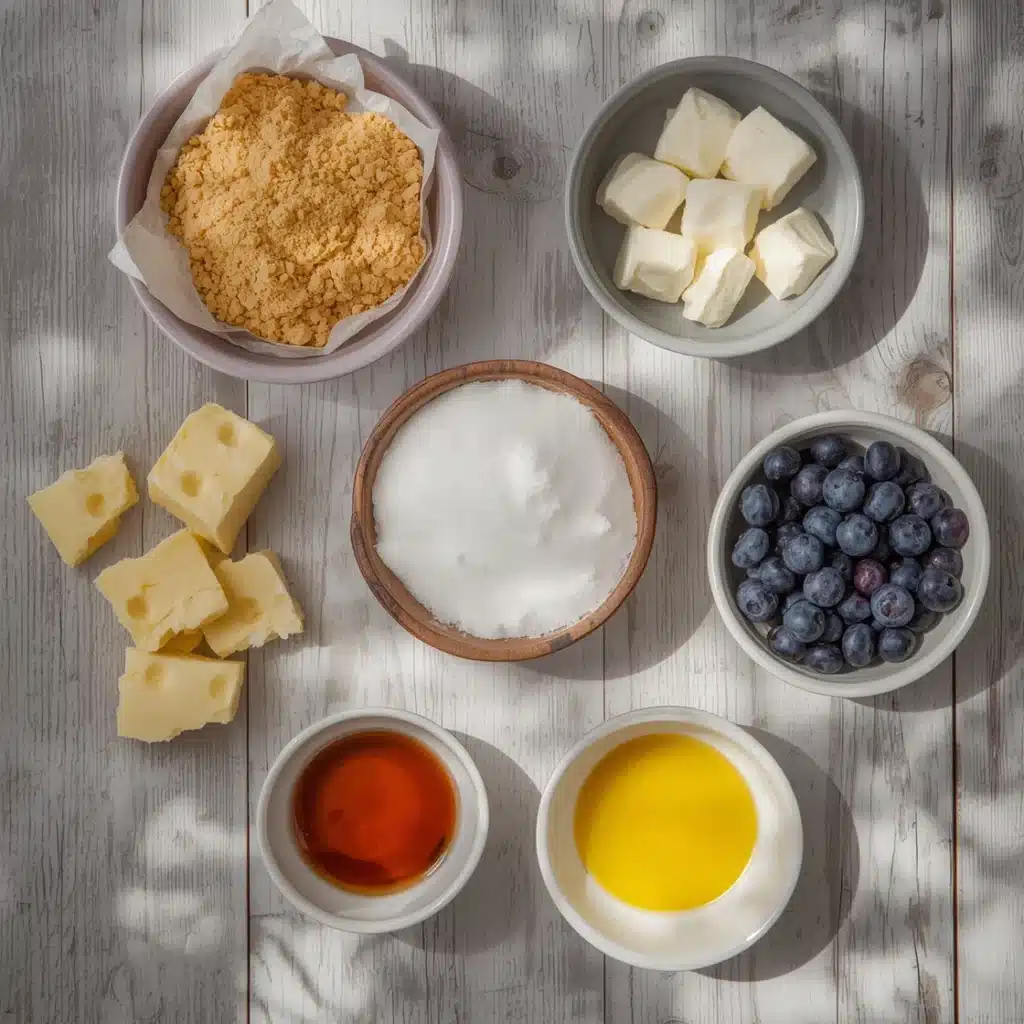 mini white chocolate blueberry cheesecakes