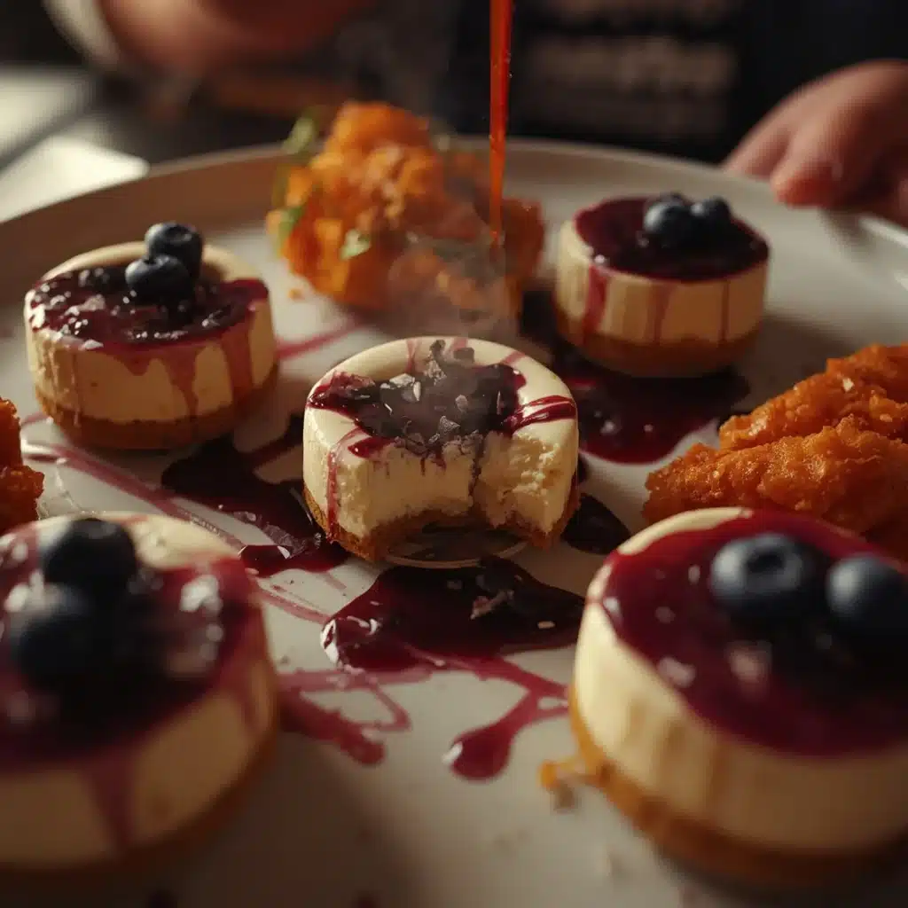 mini white chocolate blueberry cheesecakes