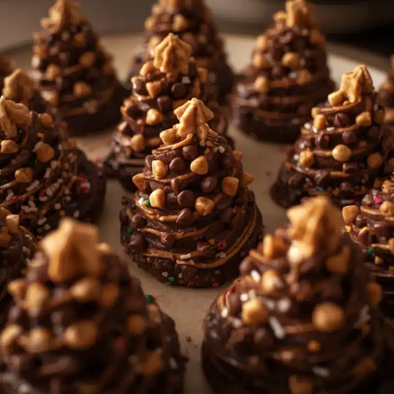 no bake chocolate peanut butter christmas trees