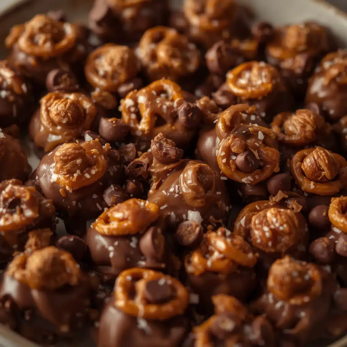 no bake salted caramel pretzel bites