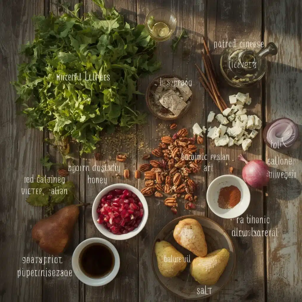 pear pomegranate and blue cheese salad