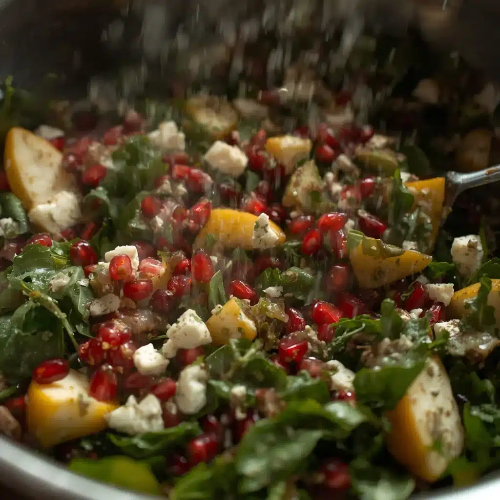 pear pomegranate and blue cheese salad