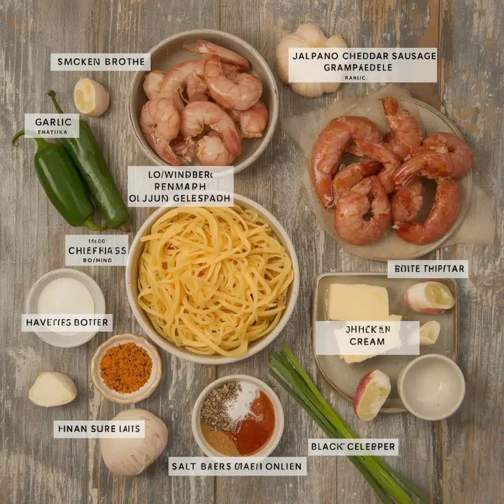 spicy jalapeno cheddar sausage shrimp ramen