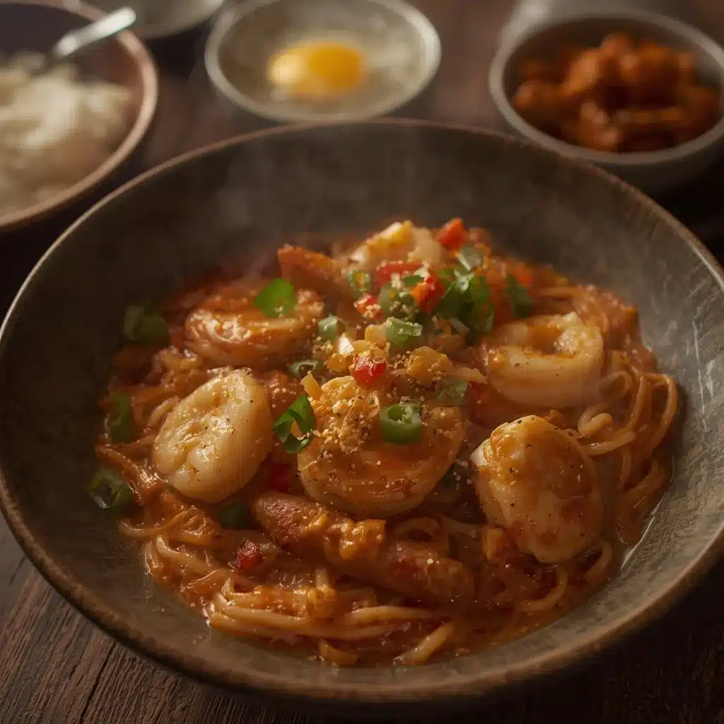 spicy jalapeno cheddar sausage shrimp ramen
