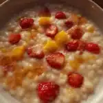 strawberry mango sago creamy tropical dessert