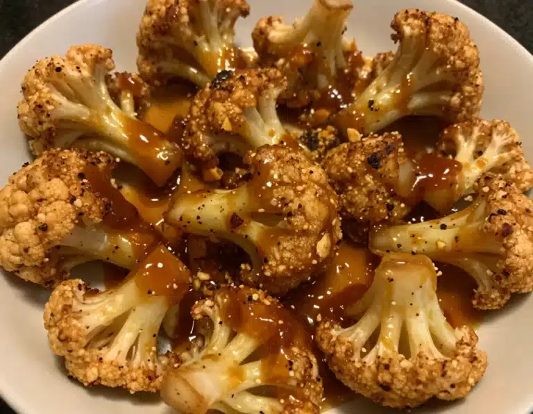 air fryer cauliflower wings with honey sriracha