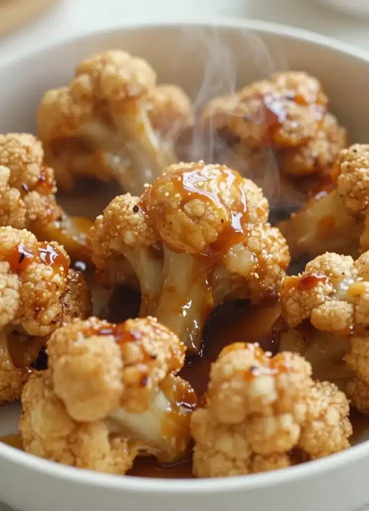 air fryer cauliflower wings with honey sriracha