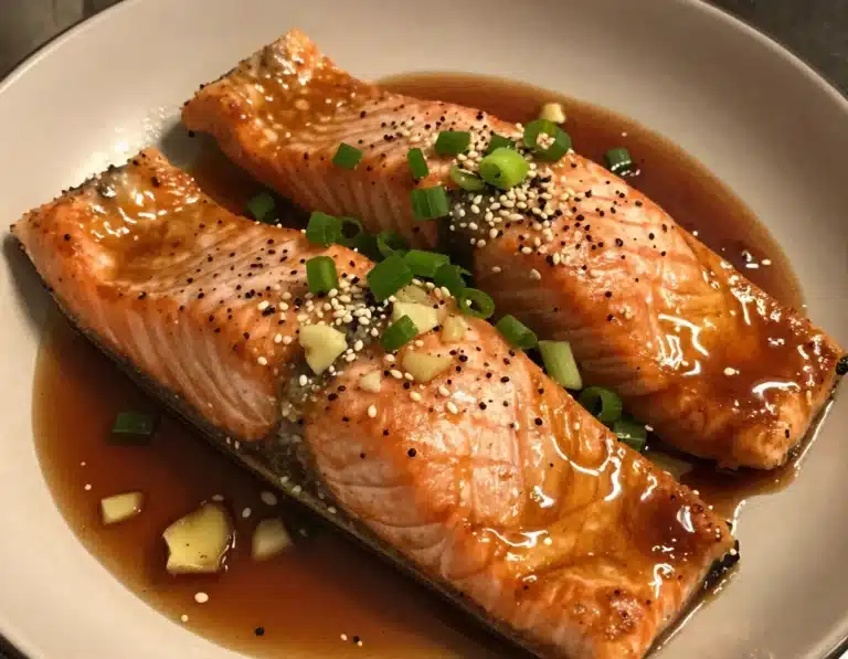 air fryer salmon with maple soy glaze