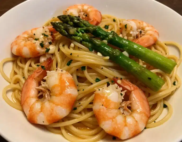 angel hair with shrimp and asparagus