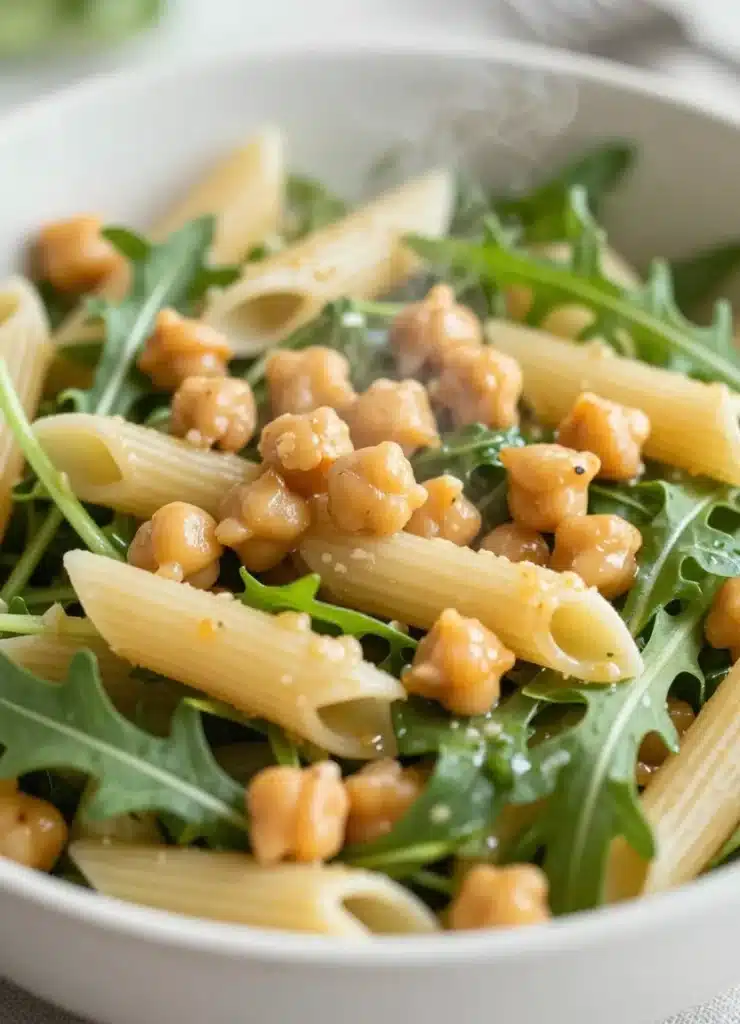 arugula salad with penne garbanzo beans