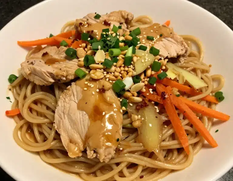 asian peanut noodles with chicken