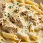 creamy garlic parmesan chicken pasta bake easy recipe