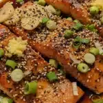 air fryer salmon with maple soy glaze