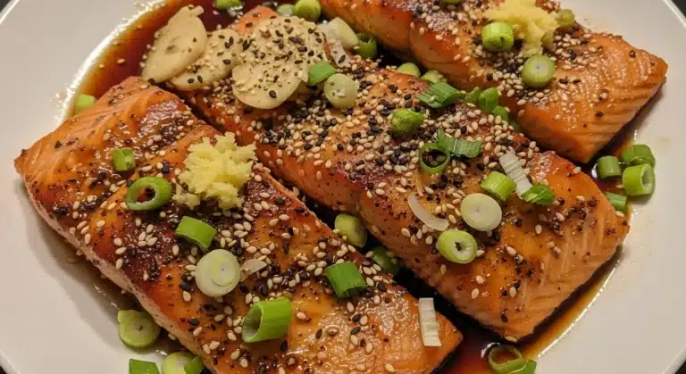 air fryer salmon with maple soy glaze